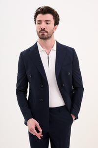 Tyler Slim Fit Navy Double Breasted Blazer