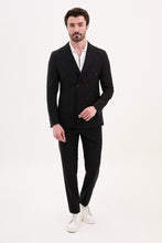 Load image into Gallery viewer, Tyler Slim Fit Black Double Breasted Blazer
