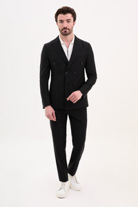 Tyler Slim Fit Black Double Breasted Blazer