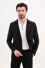 Load image into Gallery viewer, Tyler Slim Fit Black Double Breasted Blazer
