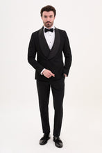 Load image into Gallery viewer, Tyler Slim Fit Black Stripe Lapeled Tux/Suit
