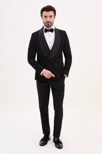 Tyler Slim Fit Black Stripe Lapeled Tux/Suit