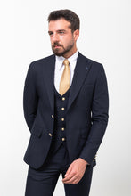 Load image into Gallery viewer, Tyler Slim Fit Navy Blue Vested Suit
