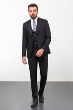 Load image into Gallery viewer, Tyler Slim Fit Black Vested Suit
