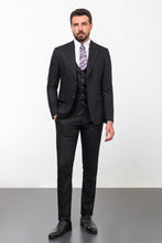 Load image into Gallery viewer, Tyler Slim Fit Black Vested Suit
