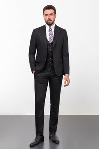 Tyler Slim Fit Black Vested Suit