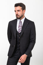 Load image into Gallery viewer, Tyler Slim Fit Black Vested Suit
