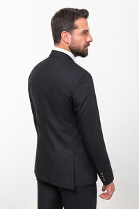 Tyler Slim Fit Black Vested Suit