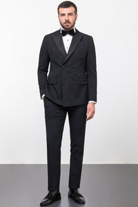 Tyler Slim Fit Black Vested Party Tuxedo