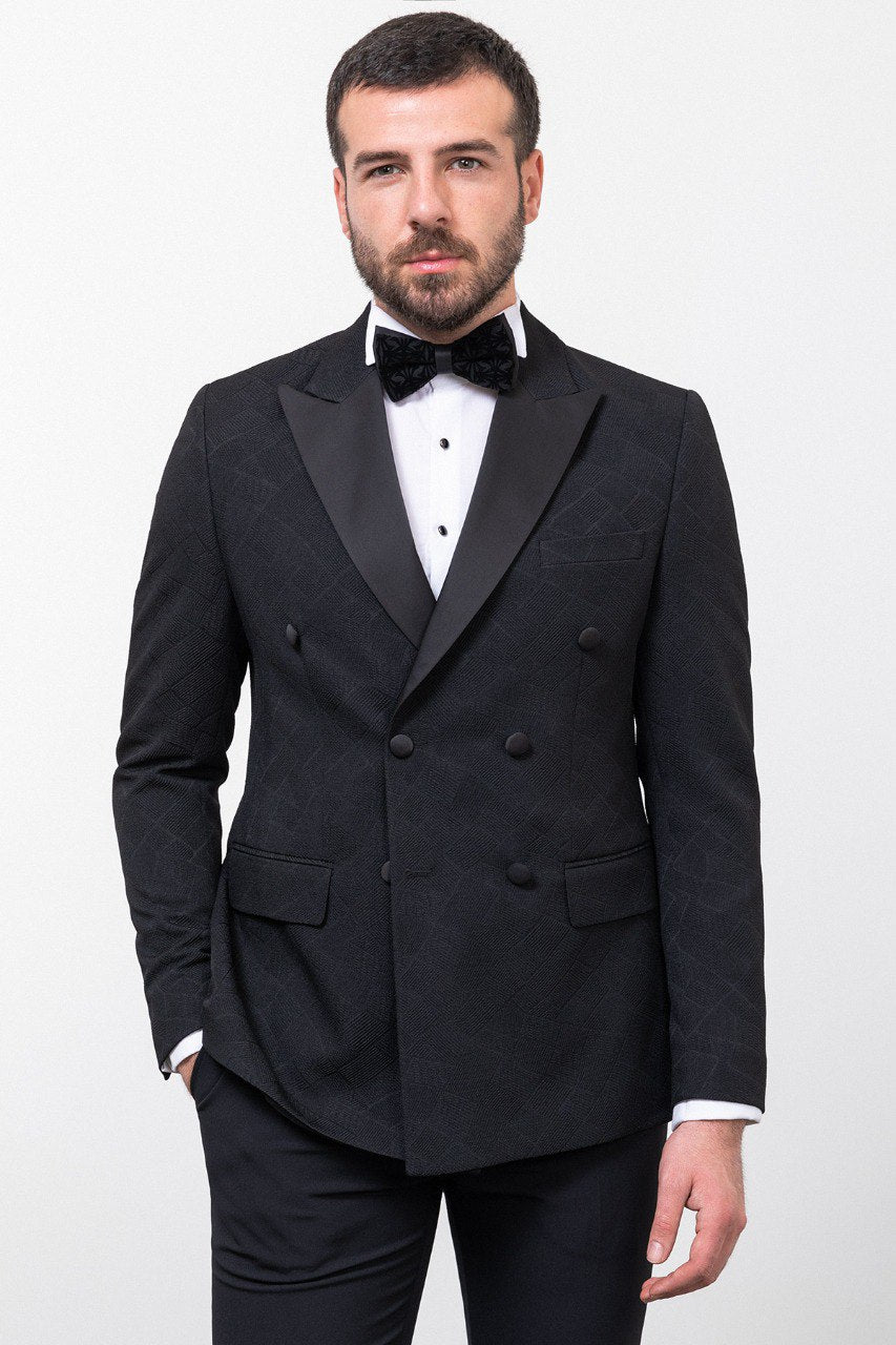 Tyler Slim Fit Black Vested Party Tuxedo