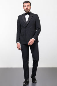 Tyler Slim Fit Black Vested Party Tuxedo