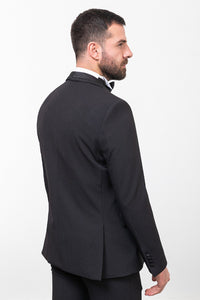 Tyler Slim Fit Black Vested Shawl Lapeled Tuxedo