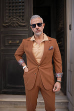 Load image into Gallery viewer, Tyler Slim Fit Special Designed Camel Suit with Pleated Pants
