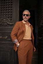 Load image into Gallery viewer, Tyler Slim Fit Special Designed Camel Suit with Pleated Pants
