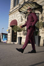 Load image into Gallery viewer, Tyler Slim Fit Special Designed Burgundy Suit with Pleated Pants
