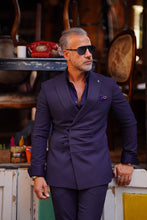 Load image into Gallery viewer, Tyler Slim Fit Special Designed Double Breasted Navy Blue Suit
