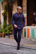 Load image into Gallery viewer, Tyler Slim Fit Special Designed Double Breasted Navy Blue Suit
