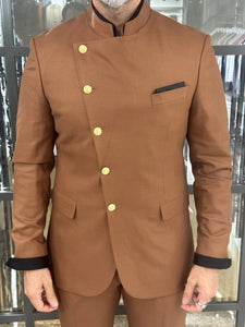 Tyler Slim Fit Special Designed Brown Suit