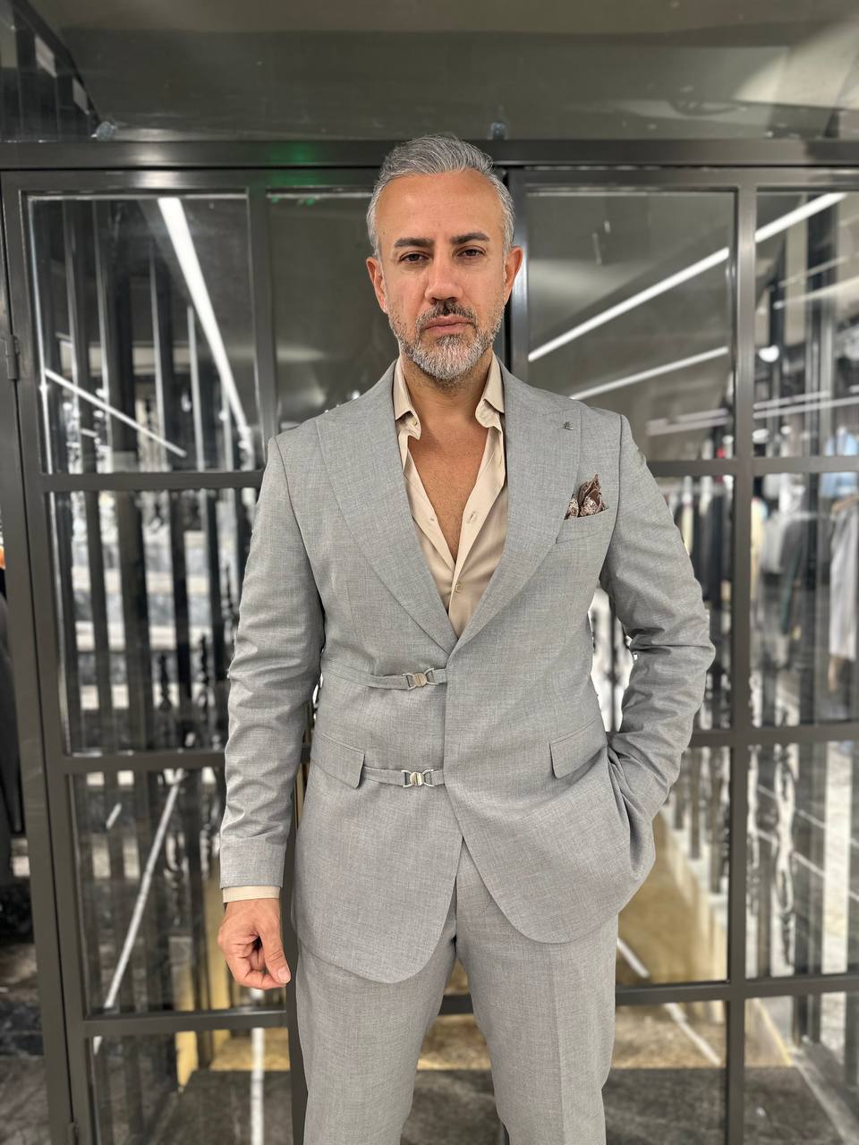 Tyler Slim Fit Special Designed Gray Suit