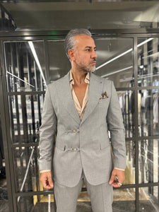 Tyler Slim Fit Special Designed Gray Suit