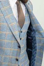 Load image into Gallery viewer, Liam Slim Fit Blue Vested Suit
