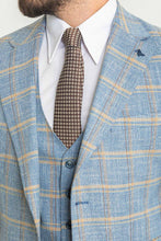 Load image into Gallery viewer, Liam Slim Fit Blue Vested Suit
