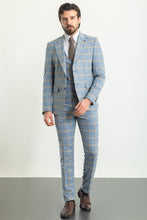 Load image into Gallery viewer, Liam Slim Fit Blue Vested Suit
