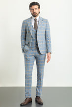 Load image into Gallery viewer, Liam Slim Fit Blue Vested Suit
