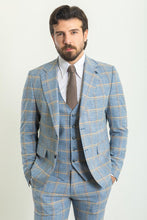 Load image into Gallery viewer, Liam Slim Fit Blue Vested Suit
