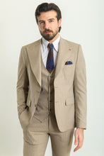 Load image into Gallery viewer, Liam Slim Fit Beige Vested Suit
