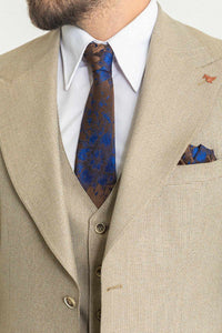 Liam Slim Fit Beige Vested Suit