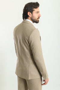 Liam Slim Fit Beige Vested Suit