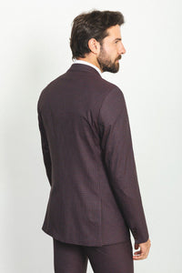 Liam Slim Fit Burgundy Vested Suit (Copy)