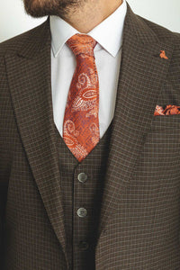 Liam Slim Fit Brown Vested Suit