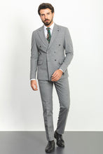 Load image into Gallery viewer, Liam Slim Fit Grey Double Breasted Vested Suit
