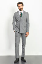 Load image into Gallery viewer, Liam Slim Fit Grey Double Breasted Vested Suit
