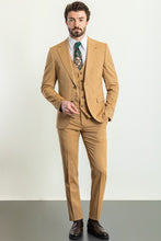 Load image into Gallery viewer, Liam Slim Fit Mustard Colored Vested Suit
