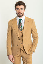 Load image into Gallery viewer, Liam Slim Fit Mustard Colored Vested Suit
