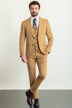 Load image into Gallery viewer, Liam Slim Fit Mustard Colored Vested Suit
