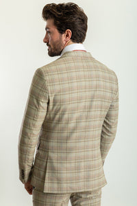 Liam Slim Fit Camel Vested Suit