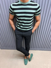 Load image into Gallery viewer, Noah Slim Fit Mint Striped Knit Tees
