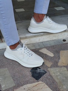 Chase Sardinelli Eva Sole White Leather Sneakers