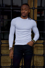 Load image into Gallery viewer, Ted Slim Fit White Round Neck Sweater
