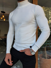 Load image into Gallery viewer, Henry Slim Fit White Turtleneck

