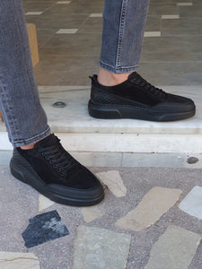 Jason Sardinelli Eva Sole Lace up Black Suede Leather Shoes