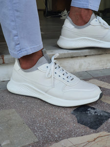 Chase Sardinelli Eva Sole White Leather Sneakers