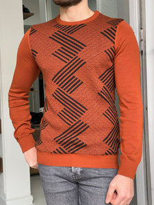 Carson Slim Fit Patterned Tile Sweater
