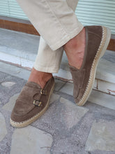 Load image into Gallery viewer, Chase Sardinelli Wicker Detailed Double Buckle Beige Shoes
