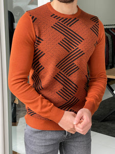 Carson Slim Fit Patterned Tile Sweater