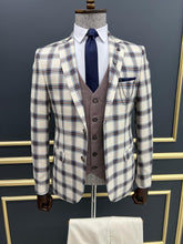 Load image into Gallery viewer, Benson Slim fit Plaid Striped Blue Suit
